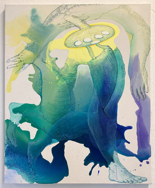 <b>Schritt</b> 2024<br>
72x60cm<br>
Acryl, Tusche auf LW