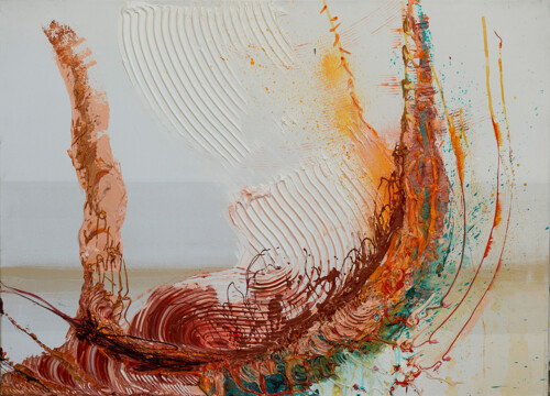 <b>Bewegungstier I</b> 2011<br>
80 x 110cm <br>
Acryl, Acrylspray auf LW