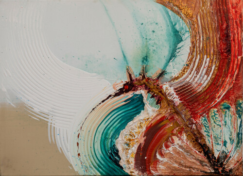 <b>Bewegungstier II</b> 2011 <br>
80 x 110cm <br>
Acryl, Acrylspray auf LW